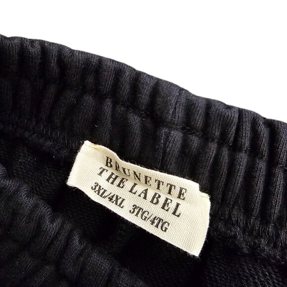 Brunette The Label Womens Sweat Shorts, Black, Pull On, Lounge,Plus Size 3XL/4XL - Picture 7 of 8